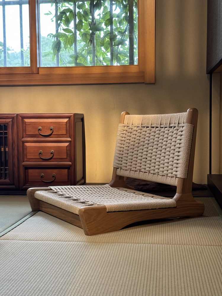Tatami Legless Chair Woven Rattan Tatami Backrest Chair