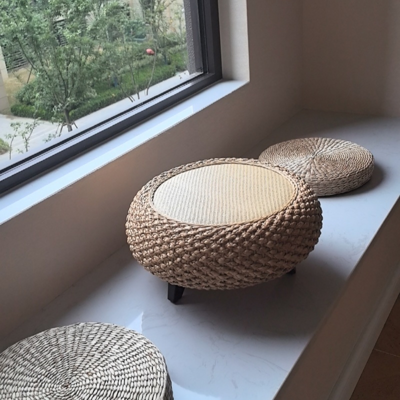 Rural Industrial Circular Hand Woven Rattan Round Table