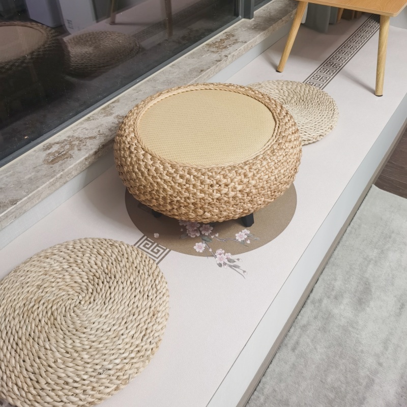 Rural Industrial Circular Hand Woven Rattan Round Table