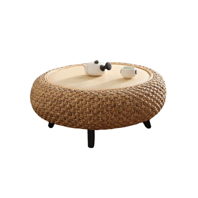 Rural Industrial Circular Hand Woven Rattan Round Table