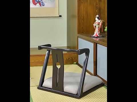 Wooden Zaisu Chair Floor Seating with Back Support-Moon  Chair