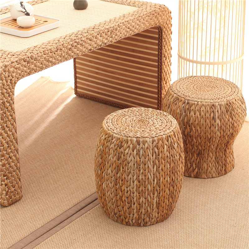 Handmade Round Stool made from banana leaves