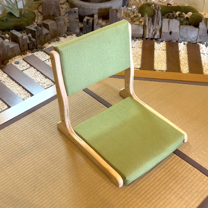 Japanese Tatami Chair with back Support , Foldable. Oil Finish