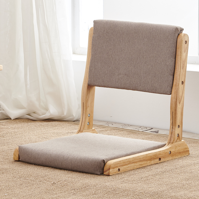 Japanese Tatami Chair with back Support , Foldable. Oil Finish