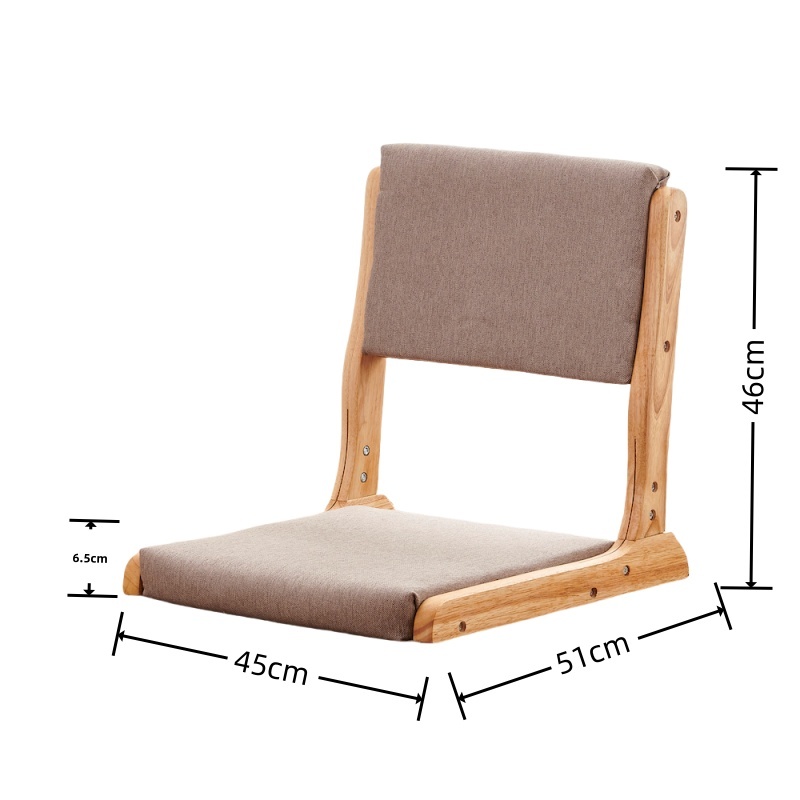 Japanese Tatami Chair with back Support , Foldable. Oil Finish