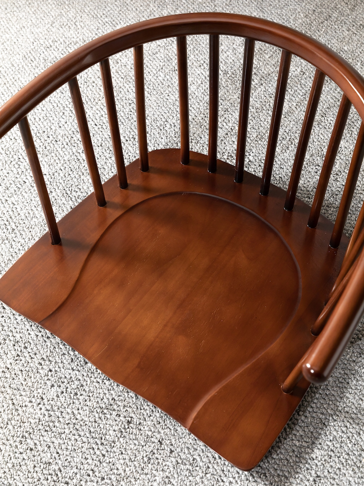 Japanese Tatami Zaisu Legless Chair with back Support ,mahogany Finish