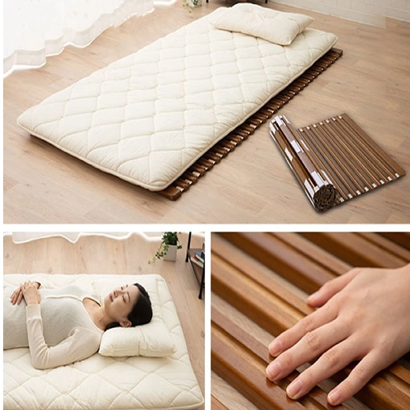 Wood Roll-Type Slatted Bed Slat Support for Japanese Futon Mattress