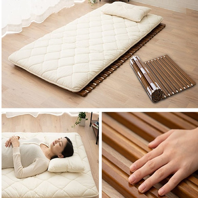 Wood Roll-Type Slatted Bed Slat Support for Japanese Futon Mattress