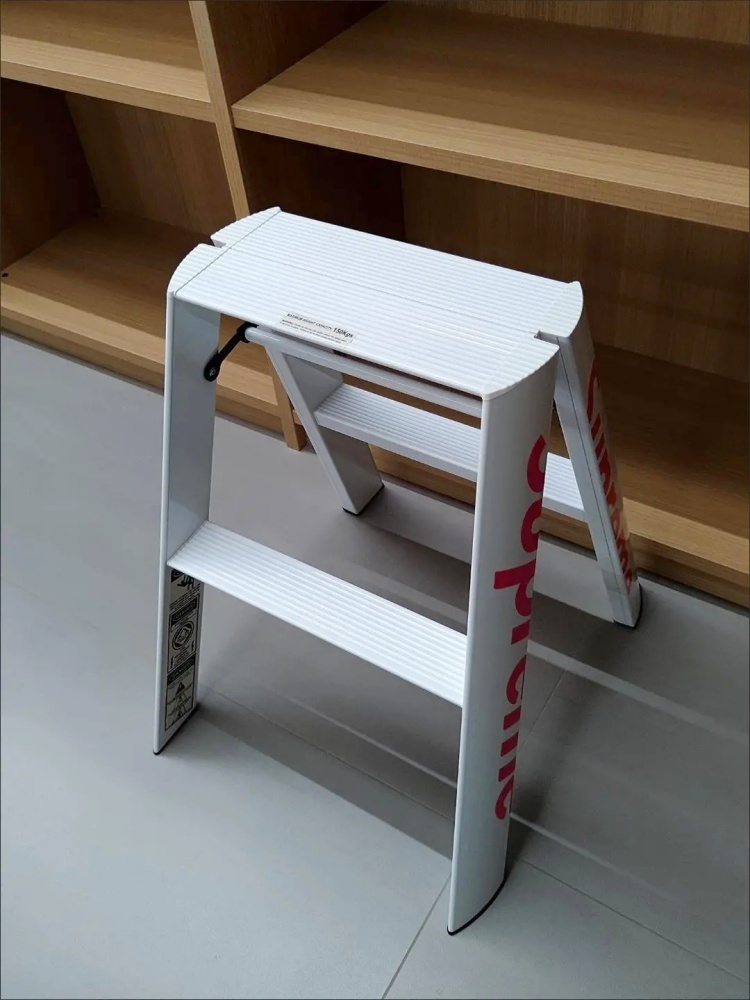 2 Step Aluminium Folding Ladder Portable Slim Step Stool Safety Household Stepladder