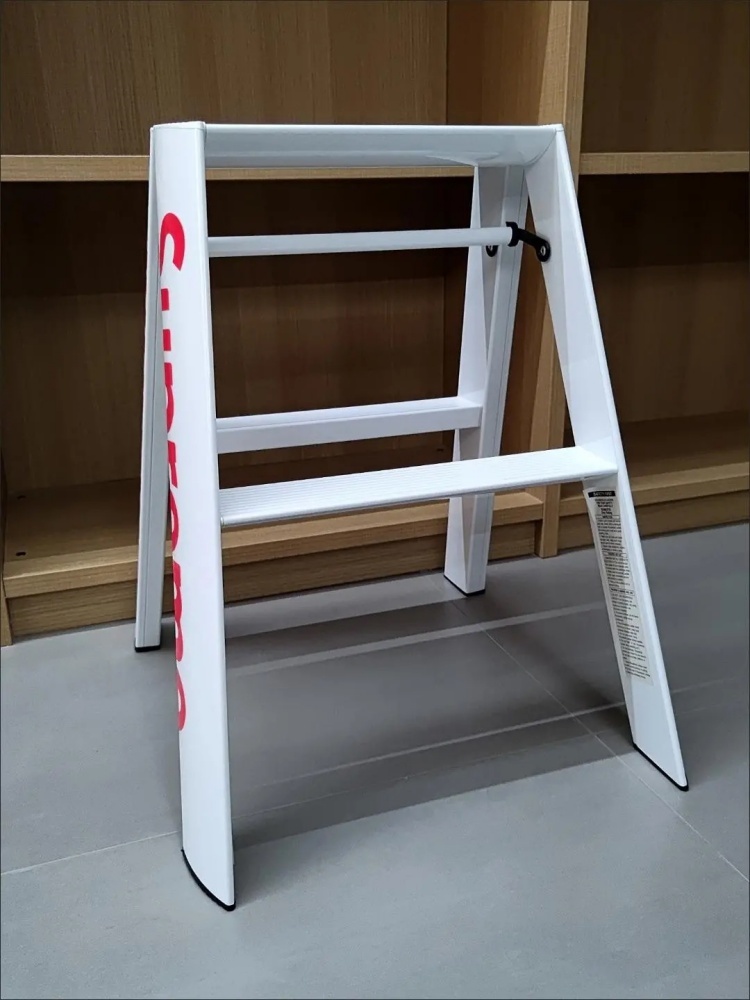 2 Step Aluminium Folding Ladder Portable Slim Step Stool Safety Household Stepladder