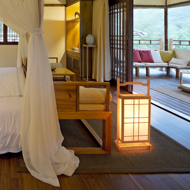Floor Lamp Wood Light Indoor Lighting, Natural Finish