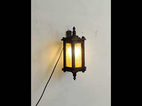 Thai Style Wooden Wall Lamp