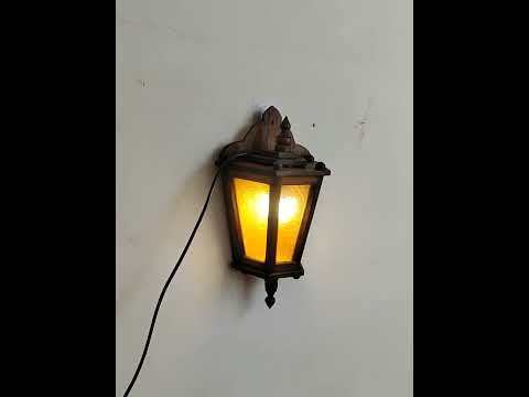Thai Style Wooden Wall Lamp