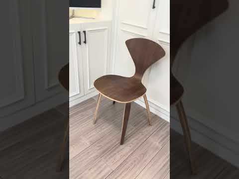 Stylish & Durable Plywood Dining Chair, Walnut Finish