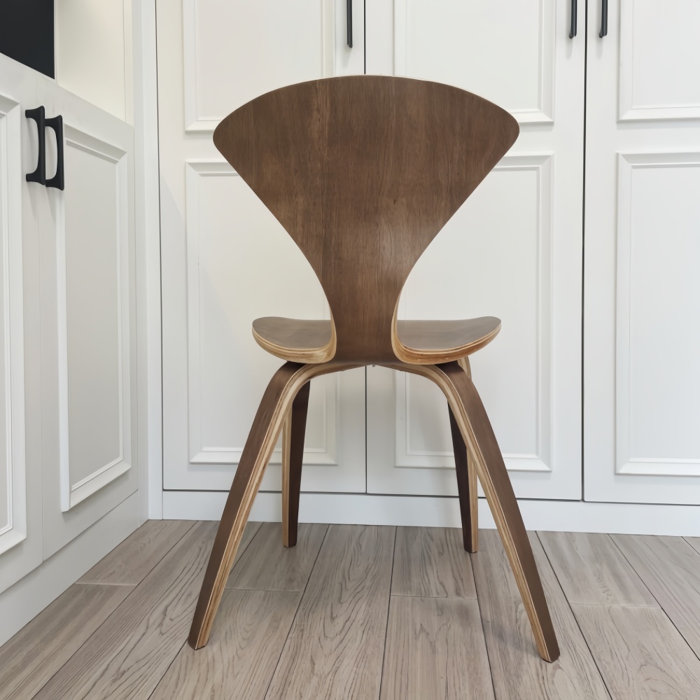 Stylish & Durable Plywood Dining Chair, Walnut Finish