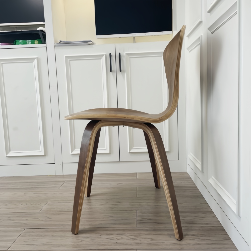 Stylish & Durable Plywood Dining Chair, Walnut Finish