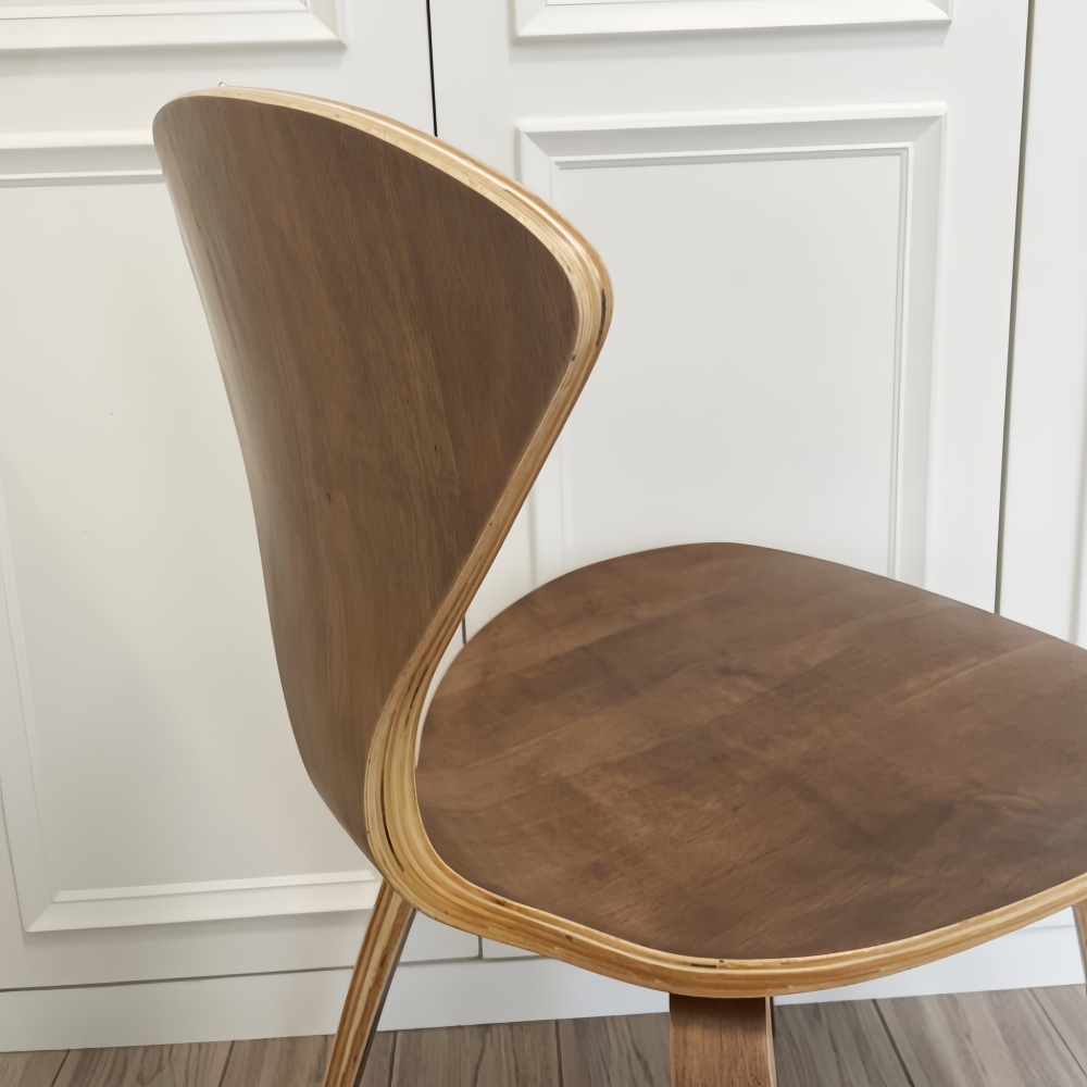 Stylish & Durable Plywood Dining Chair, Walnut Finish