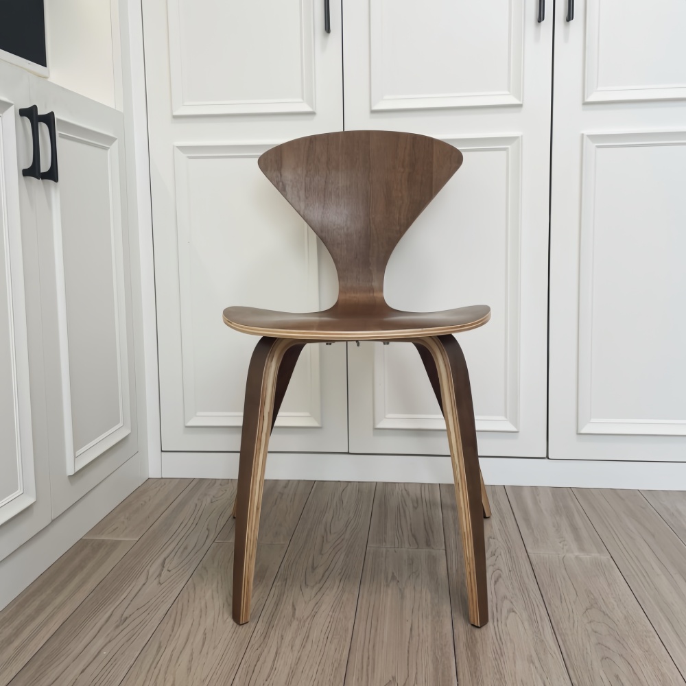 Stylish & Durable Plywood Dining Chair, Walnut Finish