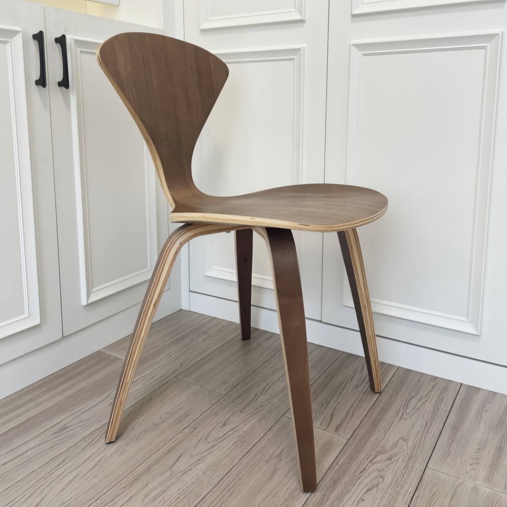 Stylish & Durable Plywood Dining Chair, Walnut Finish