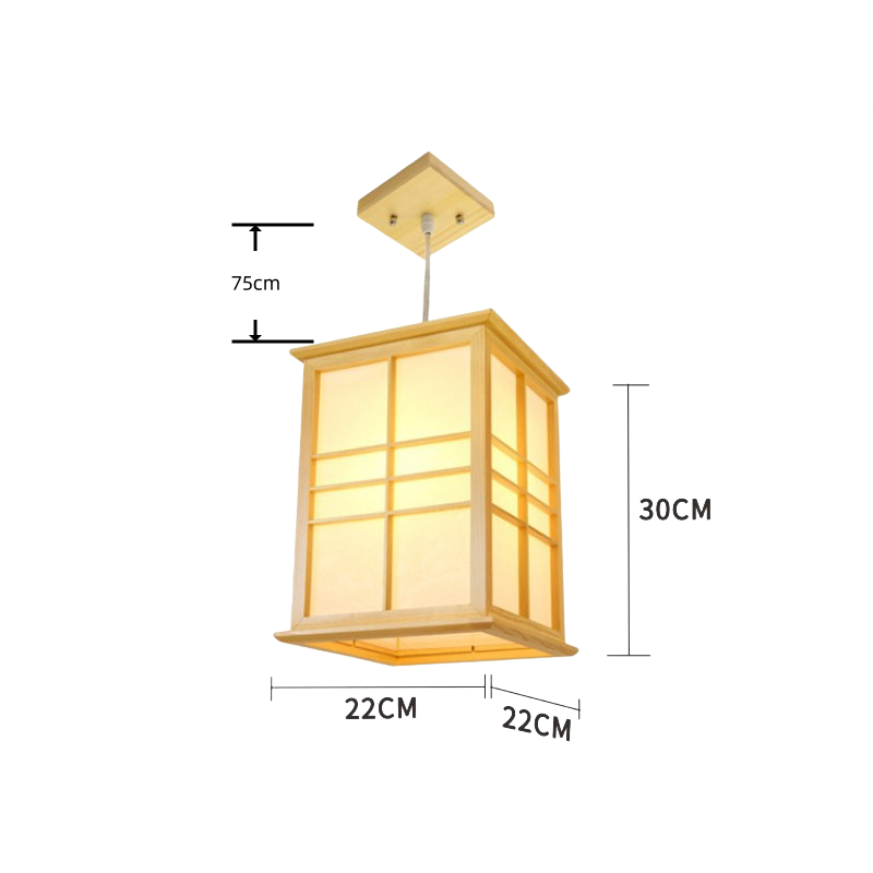 Japanese Pendant Lamps E27 Base, Natural Finish