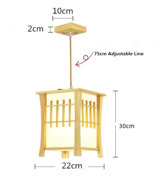Japanese Pendant Lamps E27 Base, Natural Finish