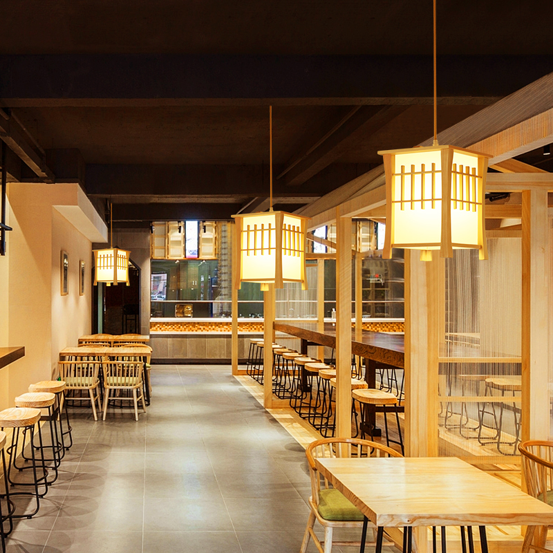 Japanese Pendant Lamps E27 Base, Natural Finish