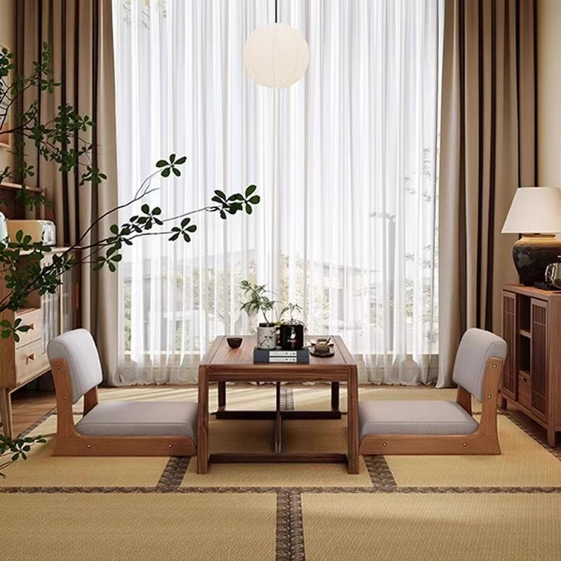 Traditional Japanese Wooden Chair – Comfortable Back Support Design