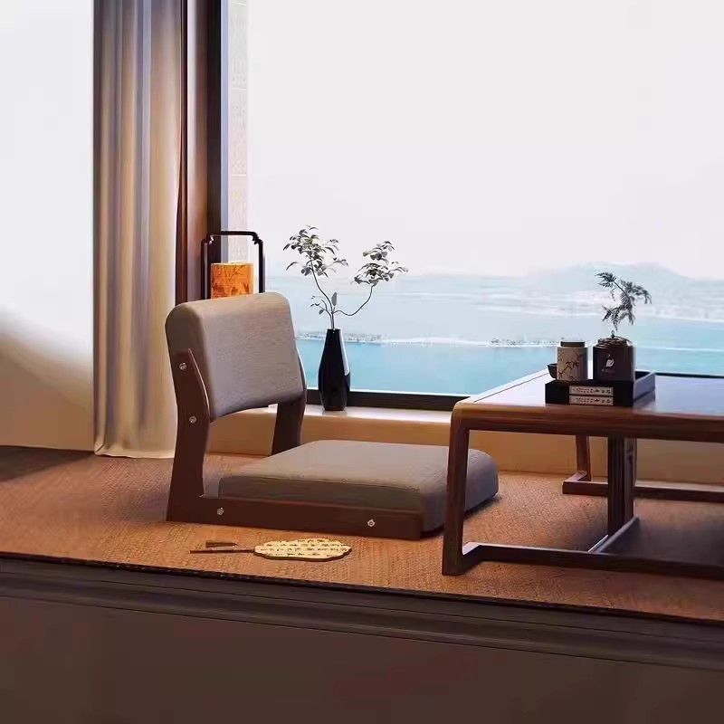 Traditional Japanese Wooden Chair – Comfortable Back Support Design