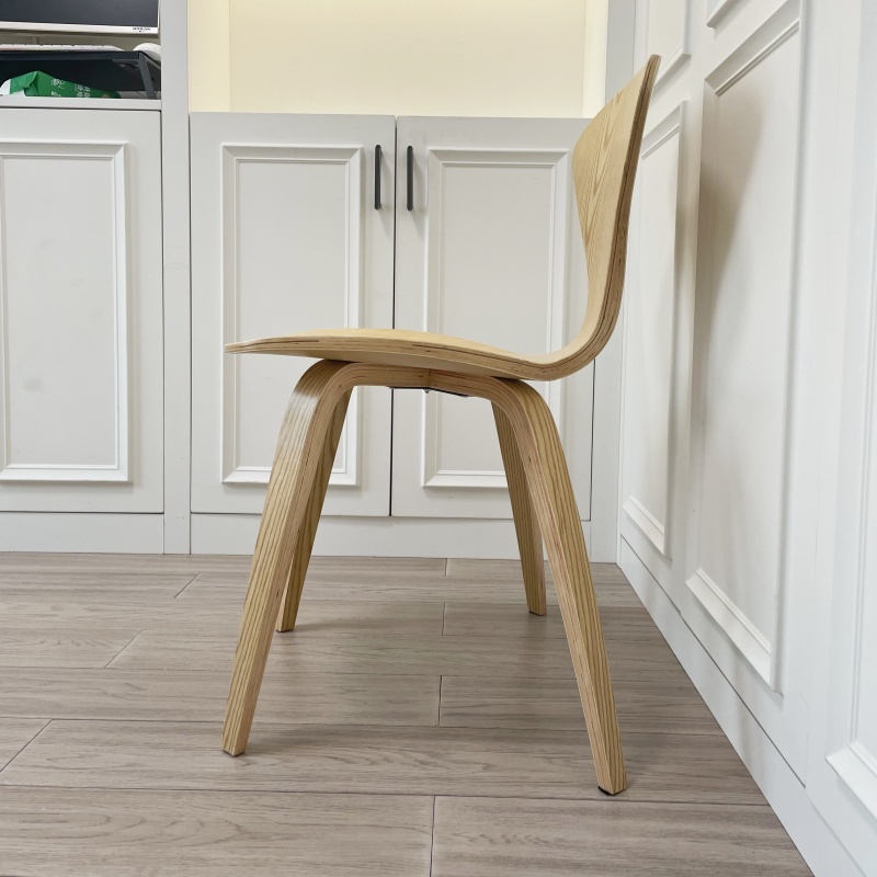 Stylish & Durable Plywood Dining Chair, Natural Finish