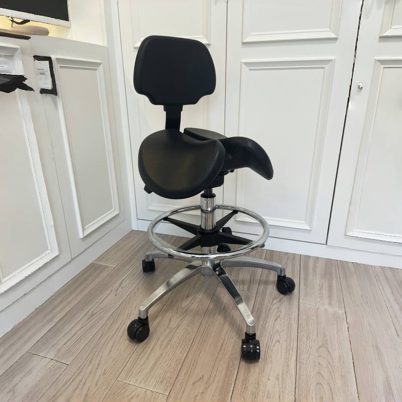 Saddle Stool Dental Chair – Ergonomic Dentist Stool, With Foot Ring
