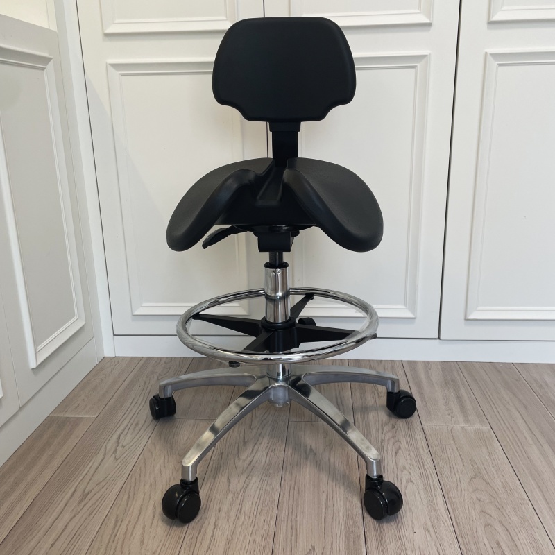 Saddle Stool Dental Chair – Ergonomic Dentist Stool, With Foot Ring