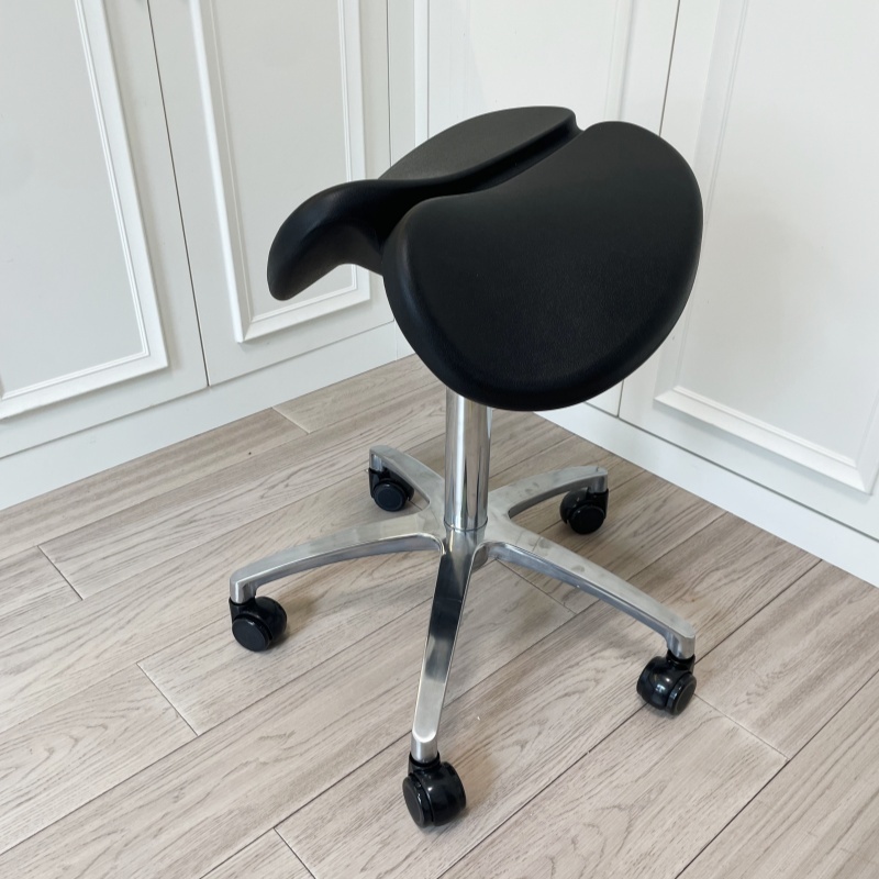 Ergonomic Backless Rolling Saddle Stool