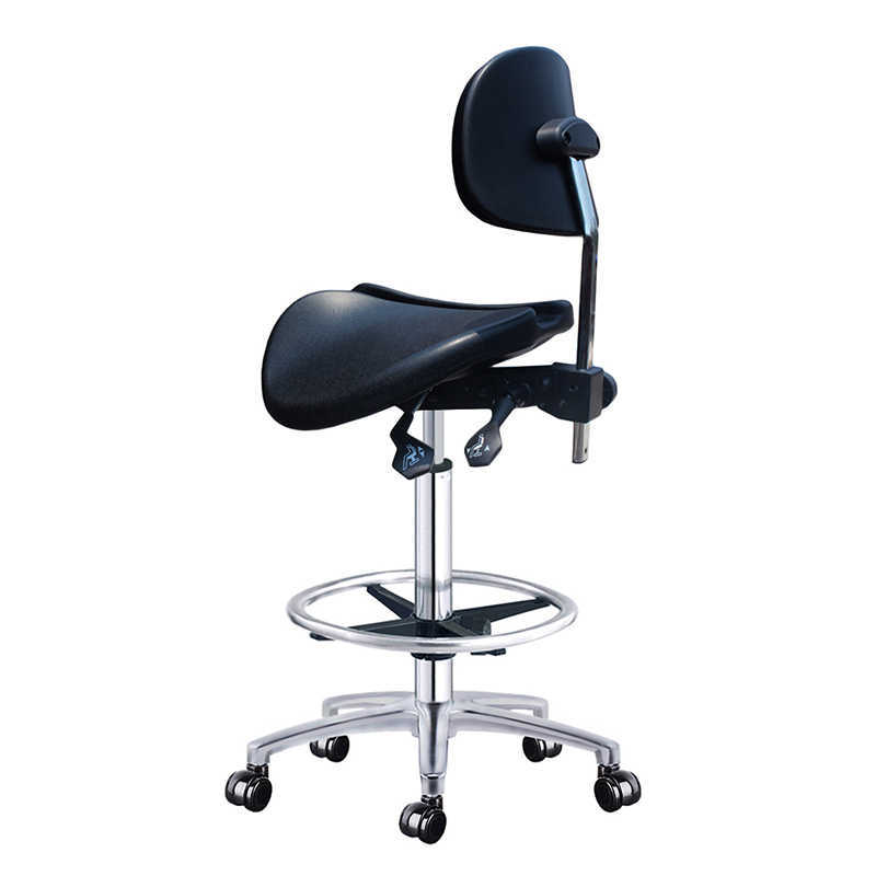 Ergonomic Saddle Stool – Adjustable Height & Back Support With Foot Ring