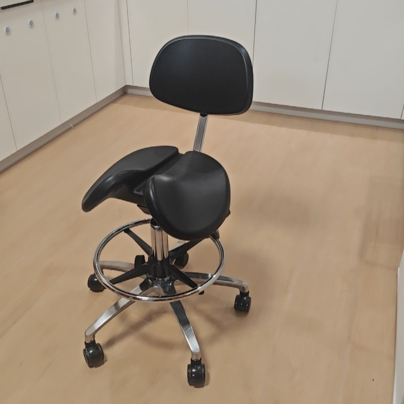 Ergonomic Saddle Stool – Adjustable Height & Back Support With Foot Ring