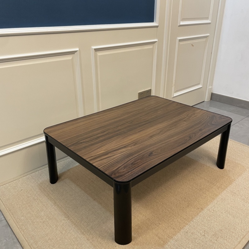 Black Kotatsu Table – Japanese Style Heated Coffee Table with Removable Table TOP