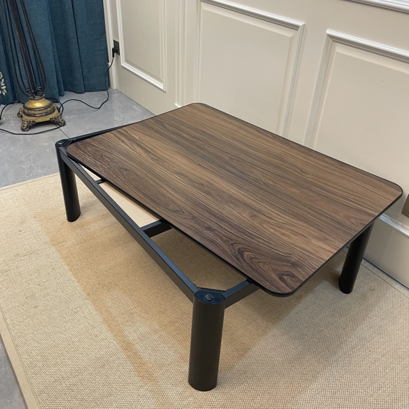 Black Kotatsu Table – Japanese Style Heated Coffee Table with Removable Table TOP