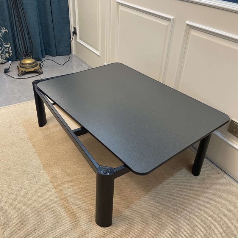 Black Kotatsu Table – Japanese Style Heated Coffee Table with Removable Table TOP