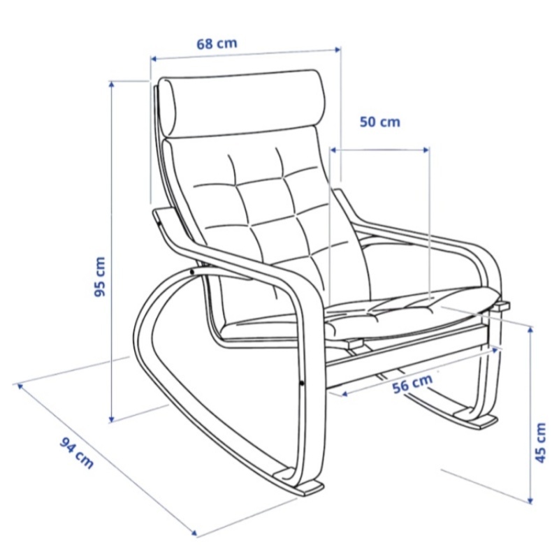 Premium Wooden Frame Rocking Chair – Includes Comfortable Removable Cushion