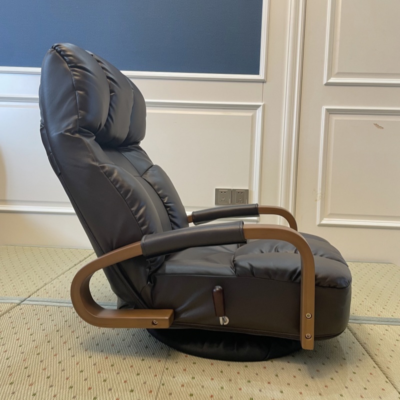 360° Swivel PU Leather Floor Chair Chaise Lounge – Modern & Comfy