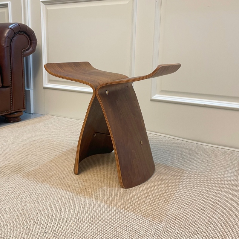 Butterfly Stool  Plywood Stool Chair -Walnut Finish