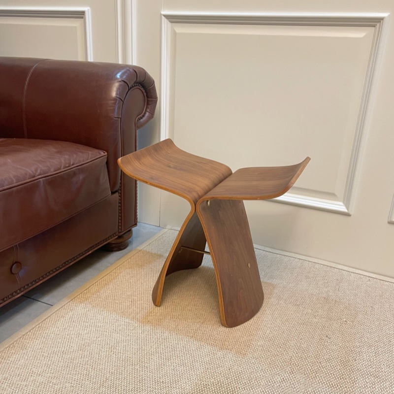 Butterfly Stool  Plywood Stool Chair -Walnut Finish