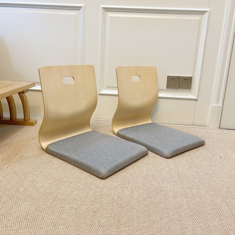 2pcs/lot Japanese Style Zaisu Chair - Natural Finish