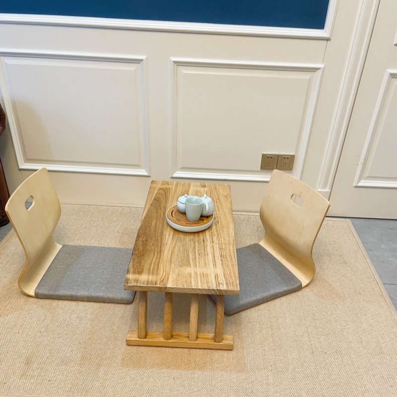 2pcs/lot Japanese Style Zaisu Chair - Natural Finish