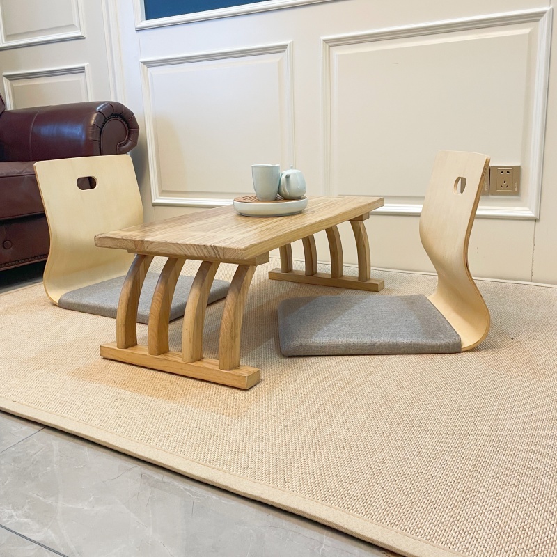 2pcs/lot Japanese Style Zaisu Chair - Natural Finish