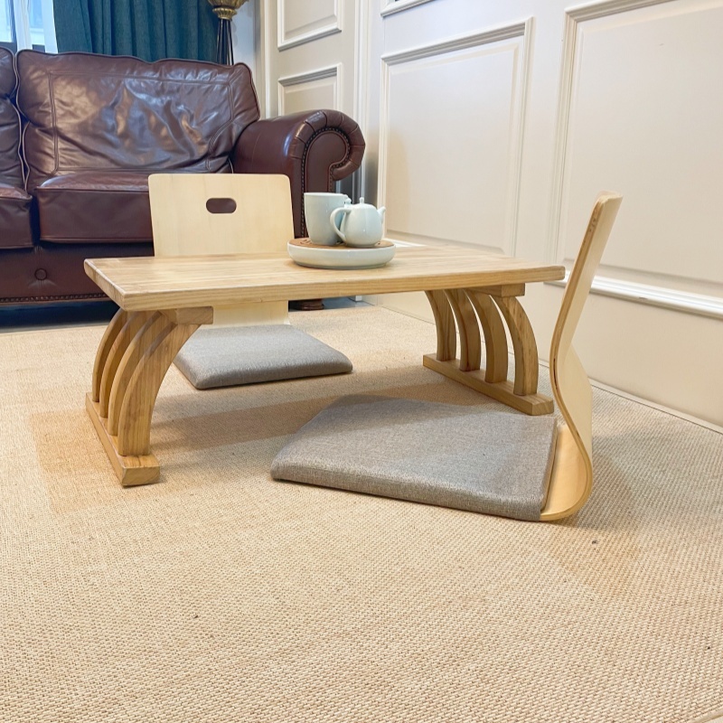 2pcs/lot Japanese Style Zaisu Chair - Natural Finish