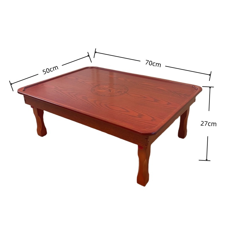 Traditional Korean Soban Folding Table, Rectangle Design Portable Low Dining & Breakfast Tray Table