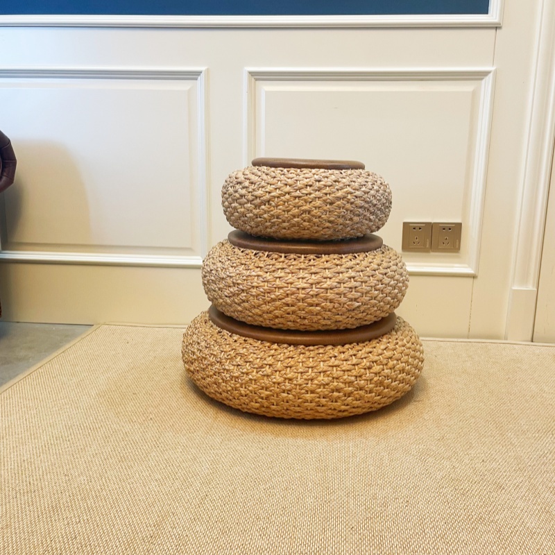 Straw Round Pouf – Natural & Boho Chic Footstool for Your Home
