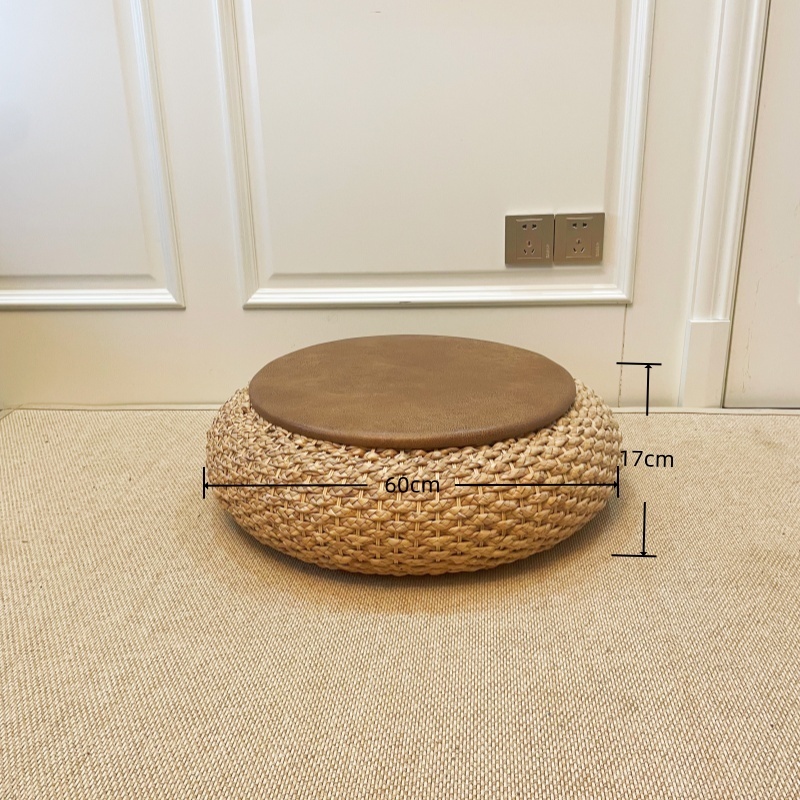 Straw Round Pouf – Natural & Boho Chic Footstool for Your Home