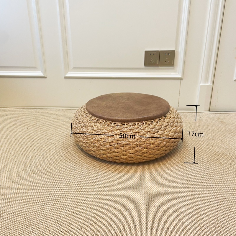 Straw Round Pouf – Natural & Boho Chic Footstool for Your Home