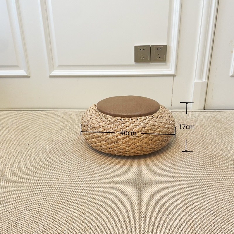 Straw Round Pouf – Natural & Boho Chic Footstool for Your Home